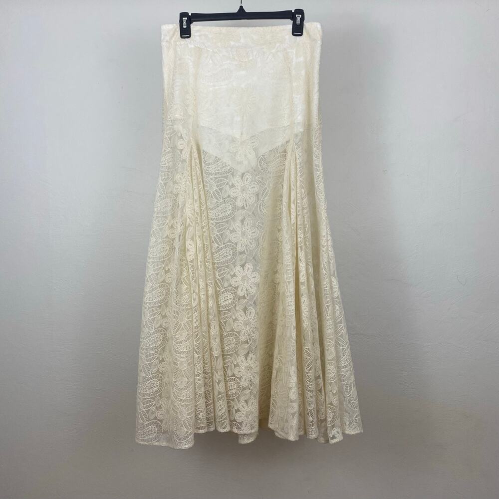 Free People Beat Of The Moment Maxi Skirt - Ivory - Size 10